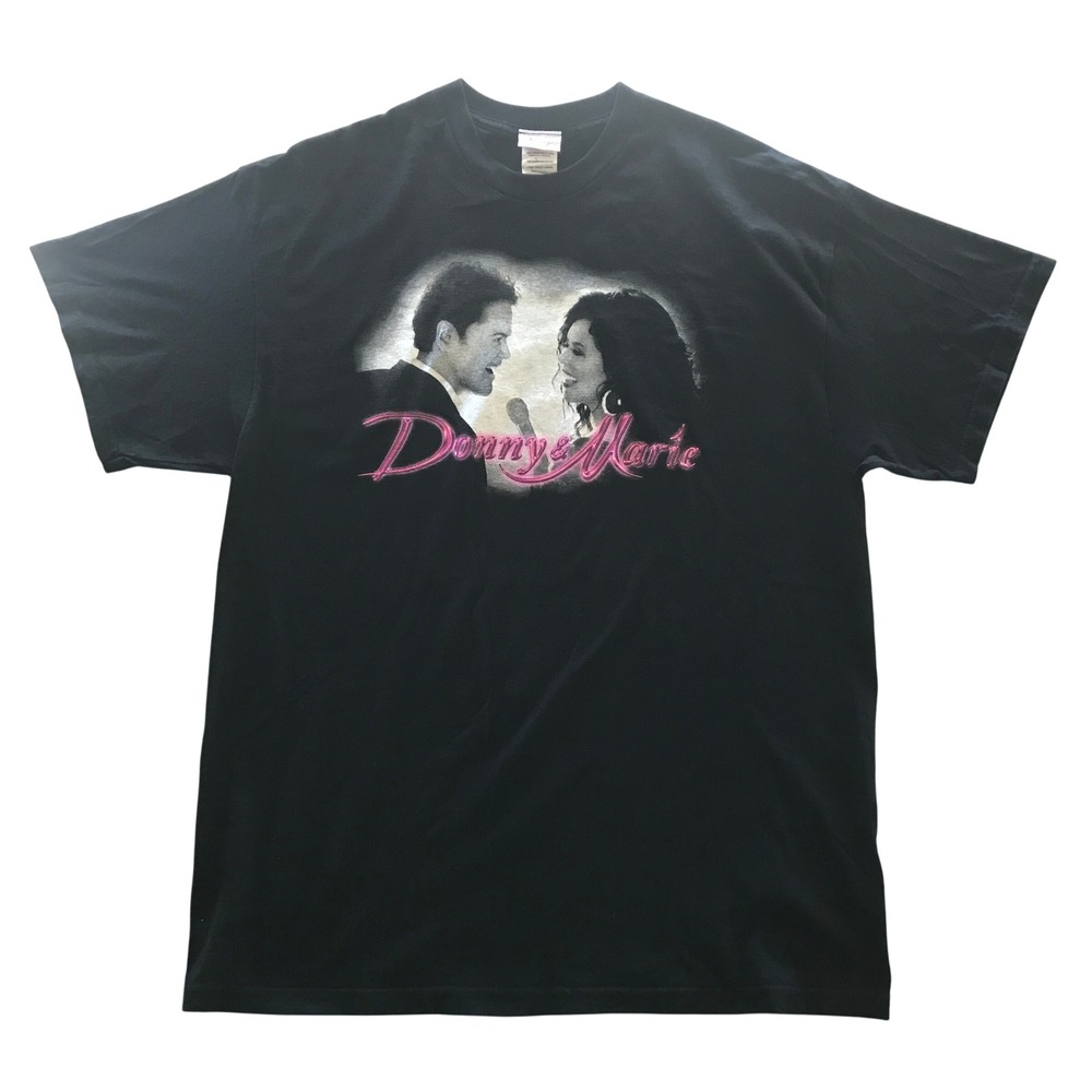Vintage Donny & Marie Osmond Flamingo Las Vegas T-Shirt Black XL Late 2000s